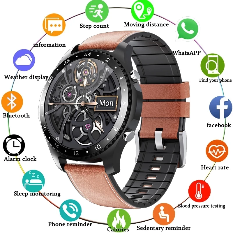 New Men's Smart Watch Sports sleep Heart rate Blood pressure Information reminder Call answering Waterproof watch