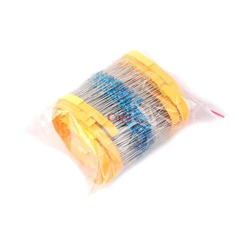 

100pcs/ 1/4W 1R~22M 1% Metal film resistor 5 color ring 100R 220R 1K 1.5K 2.2K 4.7K 10K 22K 47K 100K 100 220 1K5 2K2 4K7ohm CZYC