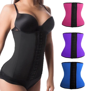 

Sexy Corset Underbust Waist Cincher Corsets Latex Rubber Waist Trainer Shape Body Slimming Belt Plus Size