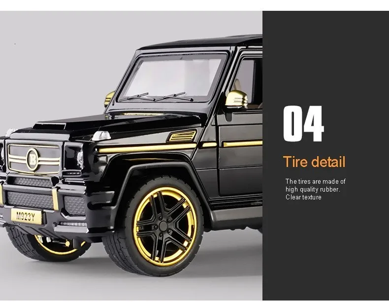 1/24 Mercedes Benz G65 модель автомобиля из сплава игрушка G класс модифицированный автомобиль внедорожник звук и светильник 6 открывающаяся дверь внедорожник