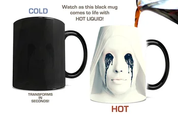 

350ml Halloween Latest Design The Walking Dead Coffee Mug Heat Color Changing Tea Cup Magic Mug Gift Skull Double-sided Printing