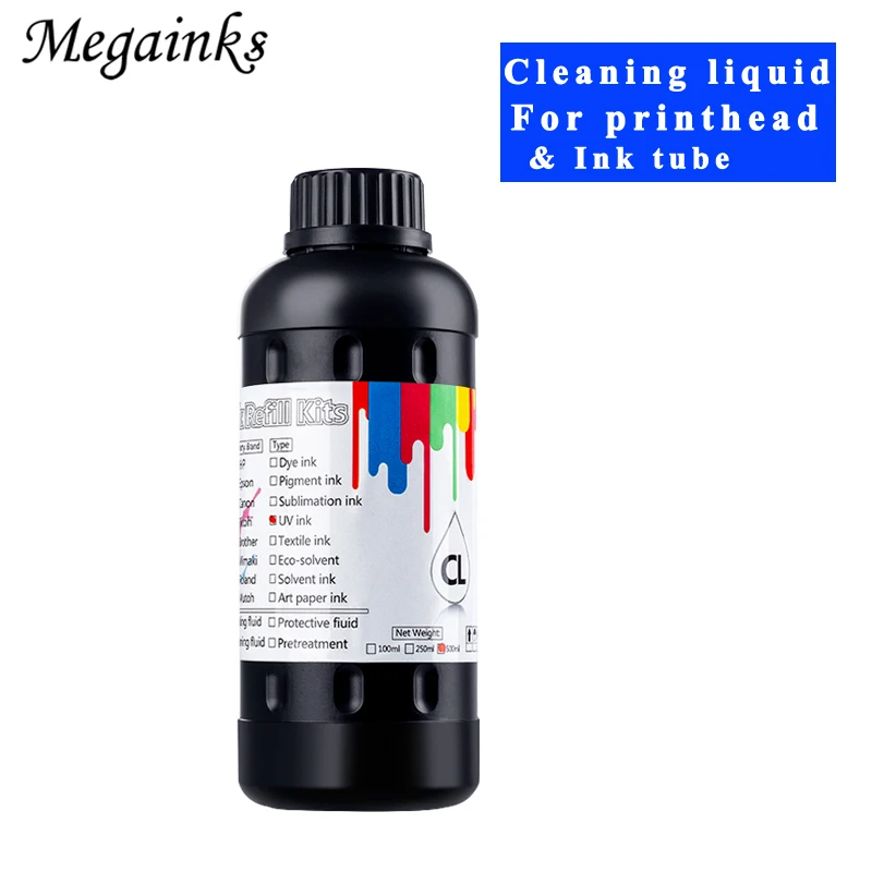 Tubo Líquido de Limpeza para Epson Roland Mimaki Mutoh Ricoh Limpador de Tubo Líquido Fluido Solução 500ml