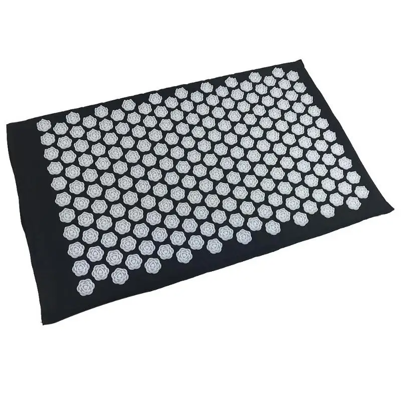 Massager Cushions Lotus Acupressure Mats Pillow Yoga Mats Relieve Back Pain Spike Mat Head Neck Foot Anti-stress Needle Massager - Цвет: Black Mat