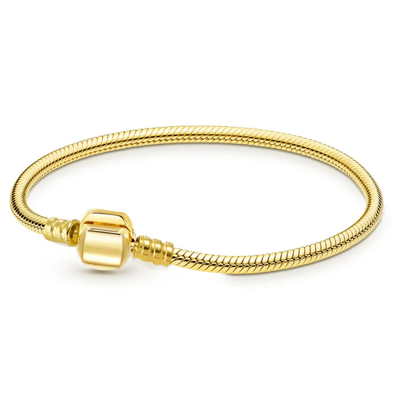 Boosbiy Silver Plated Cute Owl Snake Chain Charm Bracelet For Women Fashion Brand Bracelets DIY Jewelry Gift Making