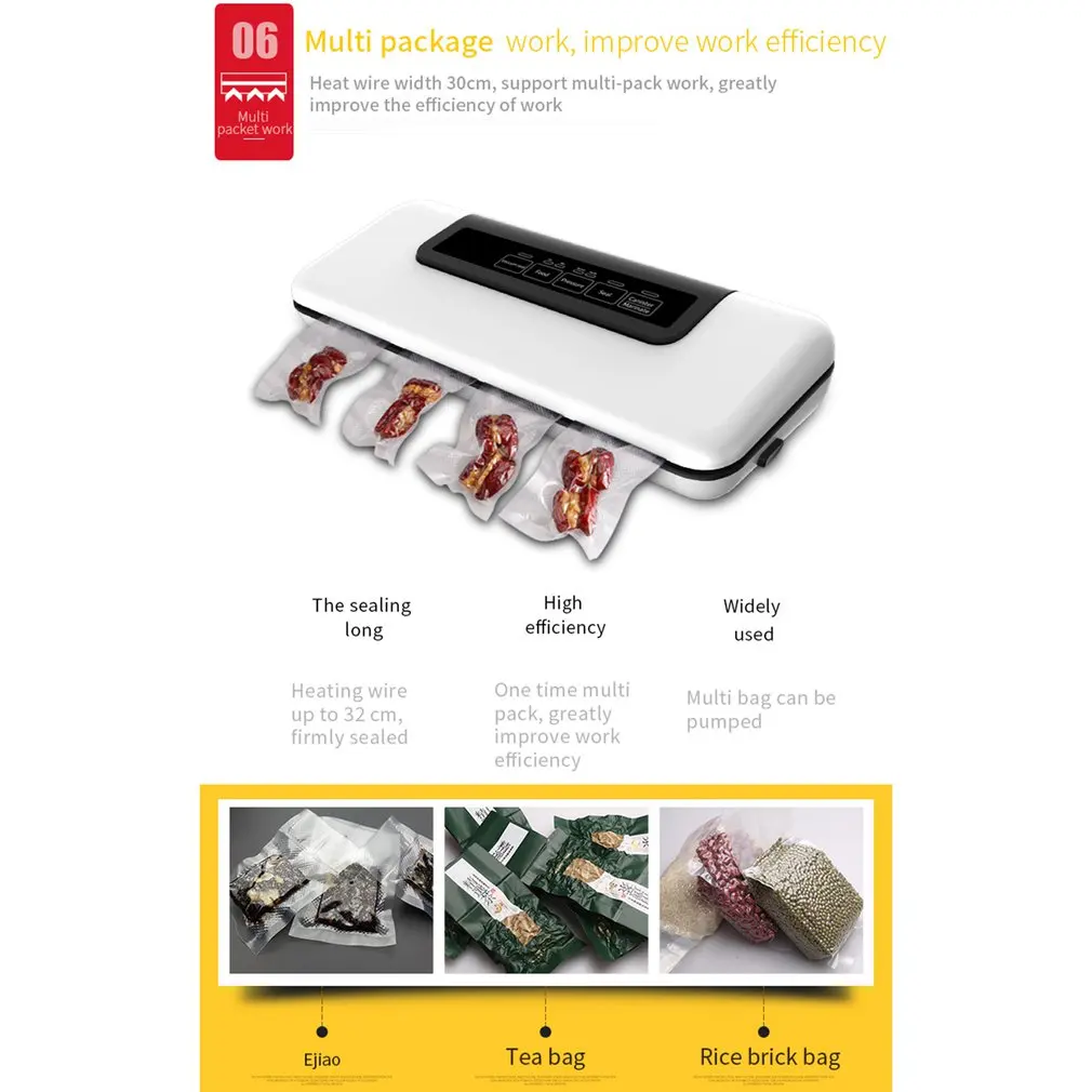 

Automatic Vacuum Sealer Packer Vacuum Air Sealing Packing Machine For Food Preservation Dry & Wet Food with Free 10pcs Bags