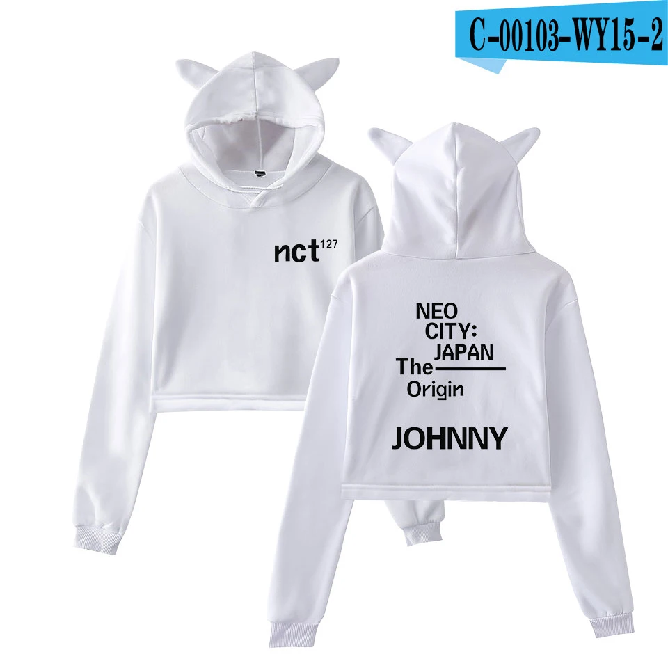 NCT 127 сексуальный принт для женщин эксклюзивный забавный кот кроп Топ каваи толстовки Толстовка модная крутая одежда плюс размер XXS-2XL - Цвет: 7