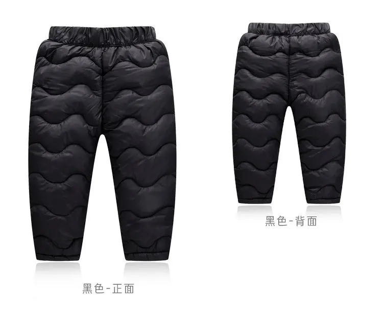Детские зимние Пуховые Хлопковые Штаны тёплые зимние леггинсы для мальчиков зимняя одежда для маленьких девочек Детские утепленные брюки с хлопковой подкладкой