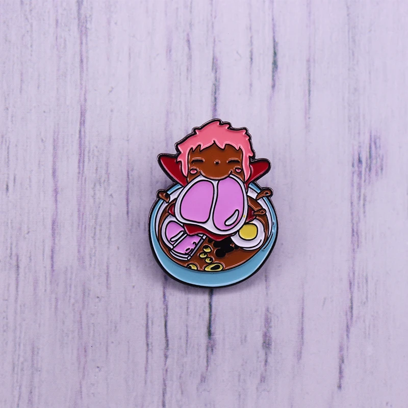 Ponyo ест мясо в рамен мине лацкан булавка японский мультфильм аниме брошь Хаяо