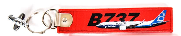 B737 Boeing B737/B747/B777/B787 аксессуары для путешествий, чемодана тег красный вышивать металлический самолет подарок багажная бирка для полета экипаж, пилот - Цвет: B737