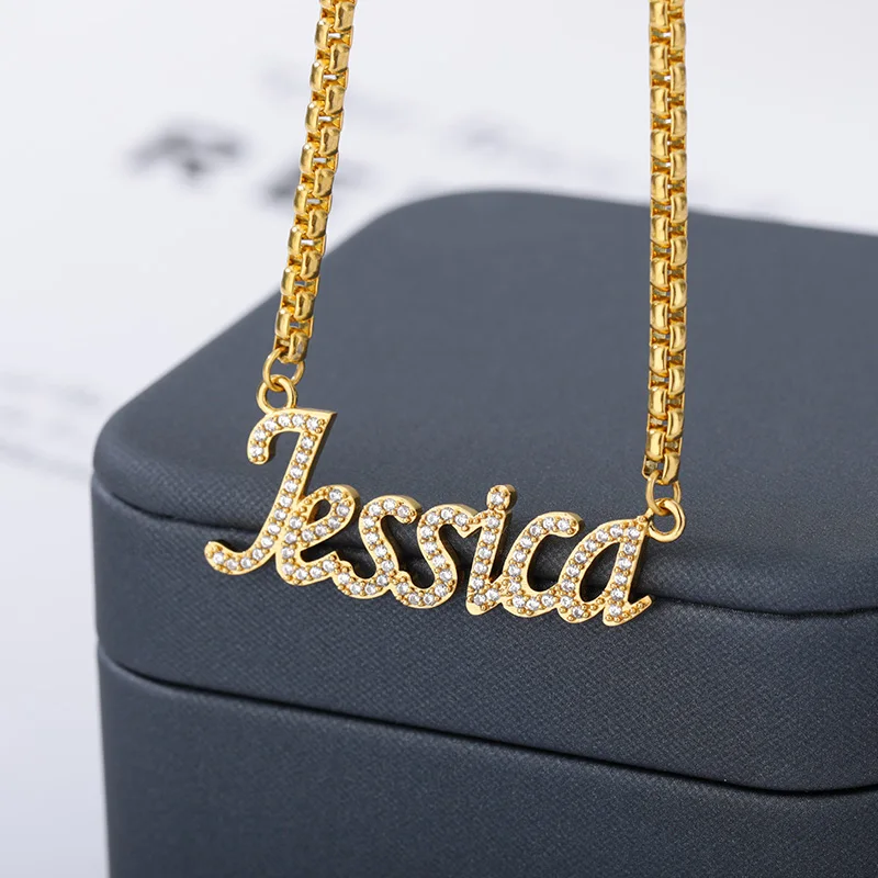 Dainty Crystal Zircon Custom Name 