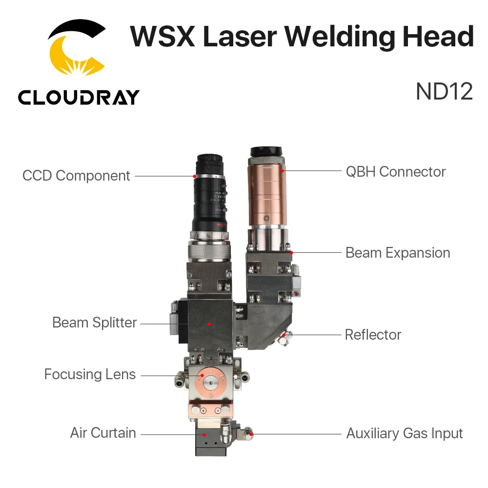 Cloudray WSX 1 кВт ND12 лазерная сварочная головка Максимальная мощность лазера 1000 Вт с QBH Conneator для волоконного лазера сварочный аппарат