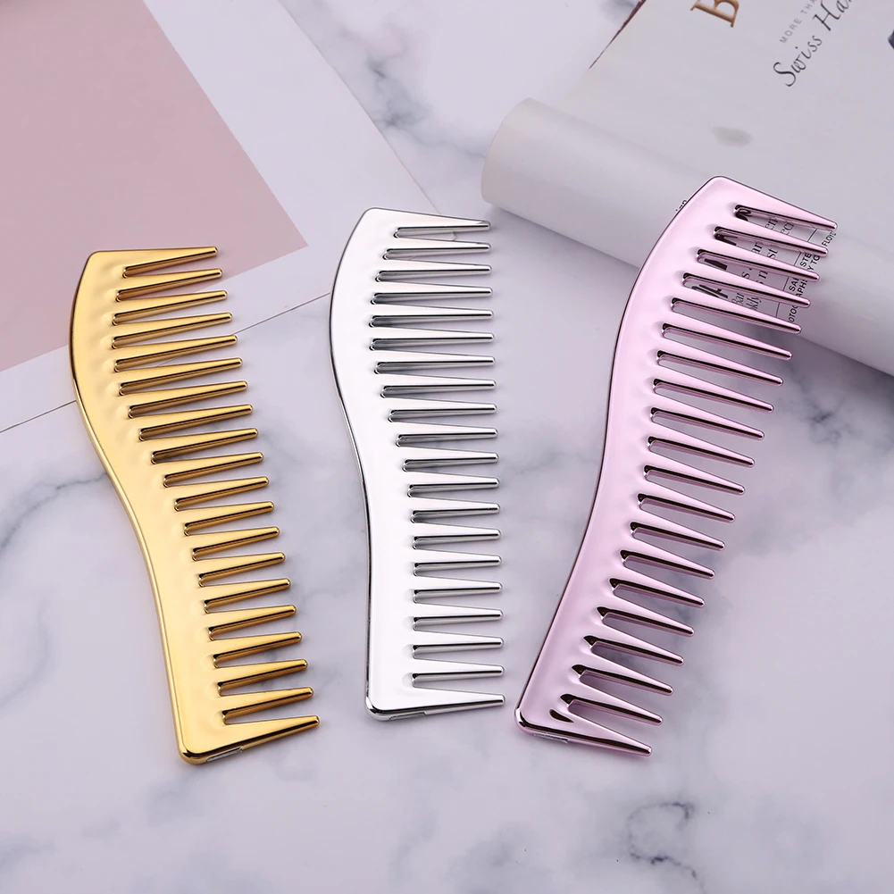 Resin Electroplating Hairdressing Comb Scalp Massage Hair Brush Large Wide Tooth Haircut Tool Salon Barber Combs | Красота и здоровье