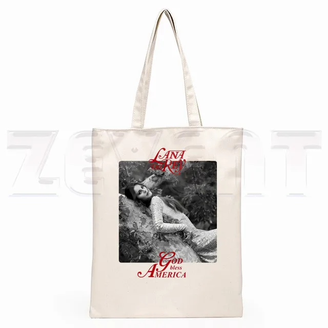 Lana Del Rey LOGO Printed Graphic Hipster Cartoon Print Shopping Bags Girls Fashion Casual Pacakge Hand Bag B