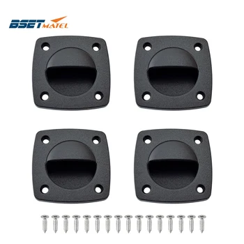 

4PCS Black Nylon Recessed Flush Sliding Door Handle Pull Square Hatch Pull Handle Motorboat Marine Boat Yacht Cabin Accesories