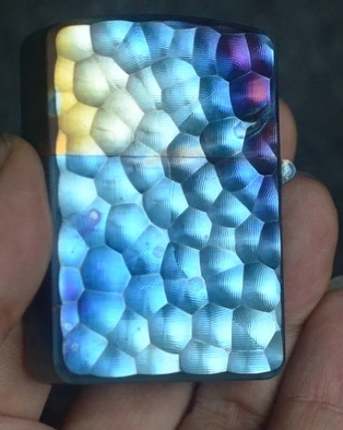 

KSKJ 2color handmade stone pit pattern titanium alloy TC4 lighter