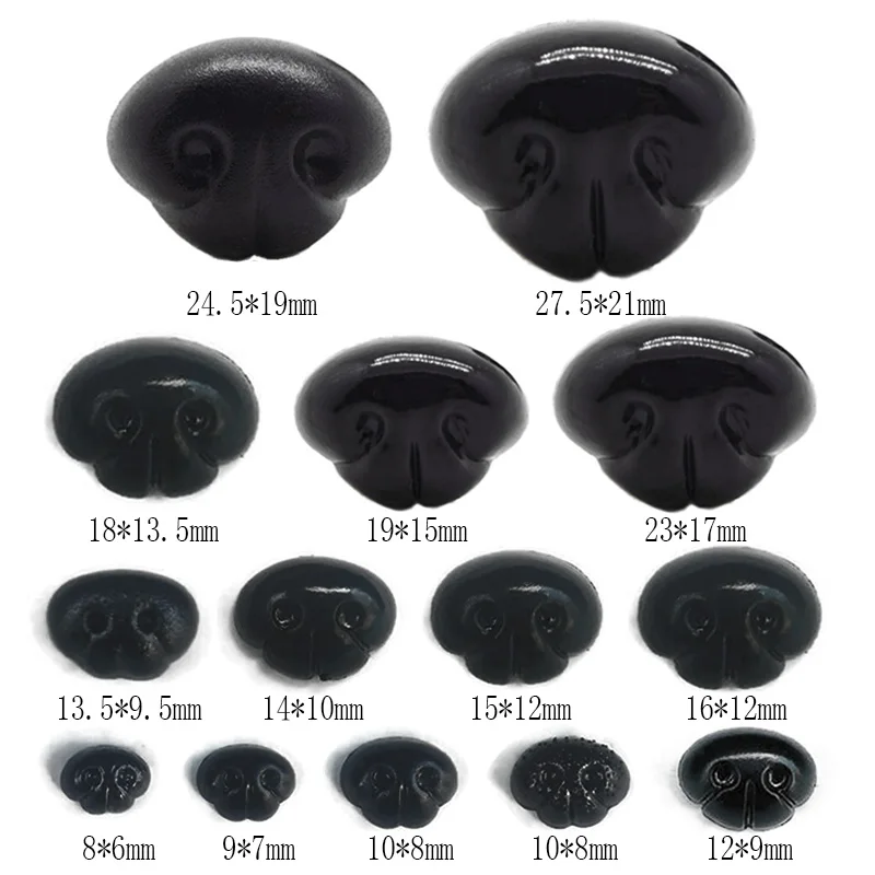 Plush doll accessories 20pcs safety plastic dog noses with washers