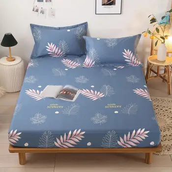 

Bonenjoy 1 Pc Bed Sheet Cotton Fabric Reactive Printed Fitted De Sheets And Drap Queen/King Sheet Elastic Lit Bed On Pillowcase