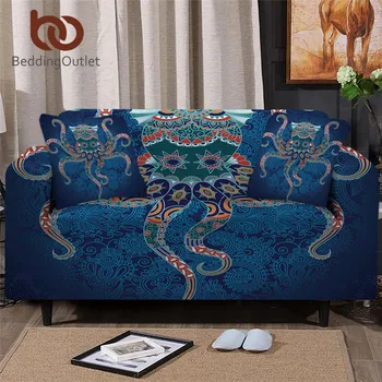 

BeddingOutlet Octopus Slipcover For Sofas Paisley Boho Stretch Sofa Cover Animal Floral Couch Cover Ethnic Mandala capa de sofa