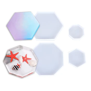 

Geometry Silicone Mould DIY Octagonal Table Set Mold Plaster Aromatherapy Car Decoration Fragrance Expansion Stone Mold