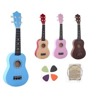 

21 inch ukulele beginner Hawaii 4 string guitar children Ukelele children girl Christmas gift + nylon string + selection
