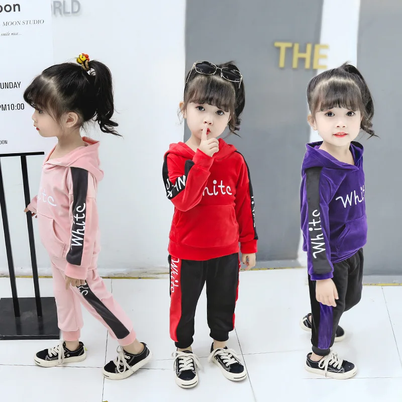 

2019 Spring Clothing New Style Korean-style CHILDREN'S Sweater Two-Piece Set Childrenswear Children Clothing Suit
