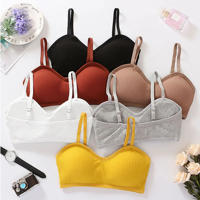

Seamless Bras Women Wire Free Sexy Comfortable Beauty Back Underwear Solid Color Thread Gathered Bra