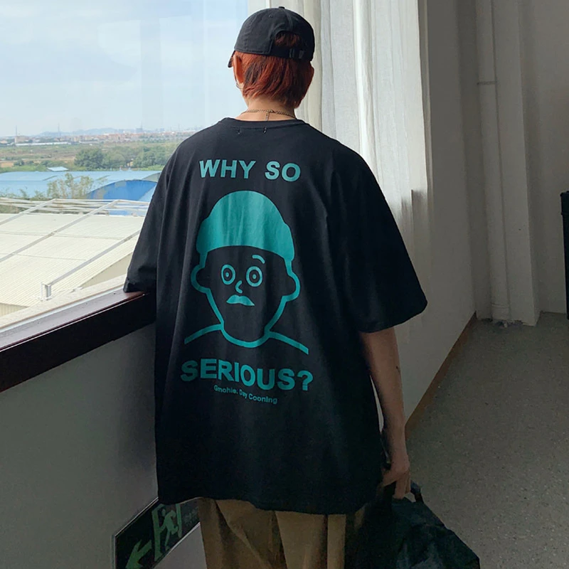 Мужские футболки Harajuku Why So Serious 2020 летние мужские хлопковые с коротким рукавом