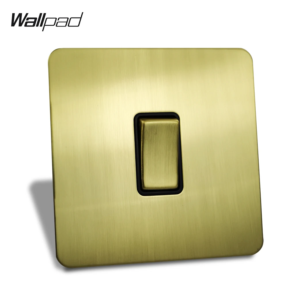 Wallpad Satin Gold 1 банда 1 способ или 2 способ Электрический настенный светильник автомобильный с клавишным переключателем матовый латунный нержавеющий панельный металлический кнопочный