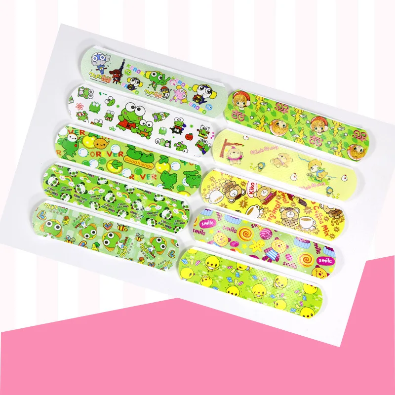 Vendajes adhesivos impermeables y transpirables para hemostasia, tirita bonita de dibujos animados, cinta quirúrgica, yeso adhesivo para vendaje de heridas, 120 Uds.