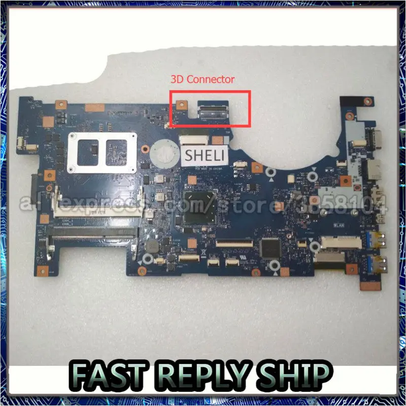 SHELI NEW For Asus G75VW Motherboard With 3D Connector REV 2.1Laptop