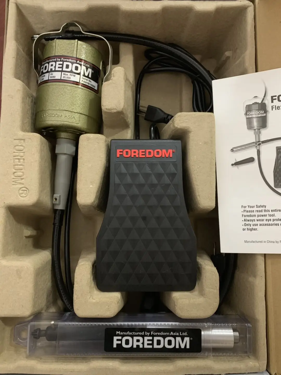 Foredom CC30 플렉스샤프트 기계, 치과 연마 모터, 유연한 샤프트 그라인더, 시계 조각, 연마 회전 도구 키트