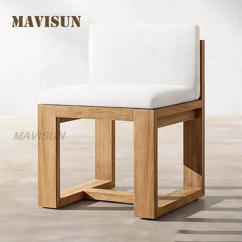 Solid Wood Leisure Chairs Hotel Camp Rest Chair Restaurant Lounger Dining Set Coffee Table Italian Style Garden Furniture