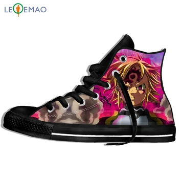 

Custom Image Printing Sneakers Animation Nanatsu No Taizai Seven SINS/High-top/rubber Sole Cosplay Unisex Canvas Breathable Shoe