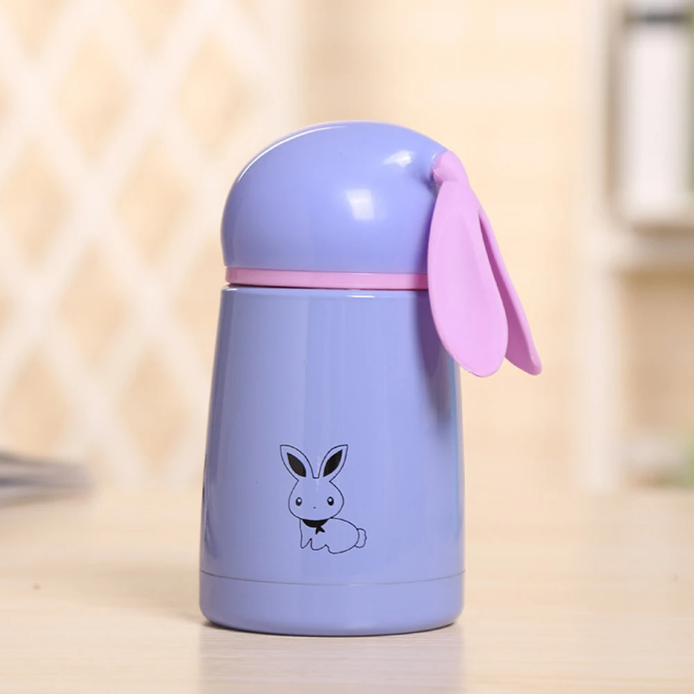 300ml Vacuum Bottle For Kids Rabbit Print Stainless Steel Thermal Cup Mugs With Ears Outdoor Picnic School thermos bottle termos