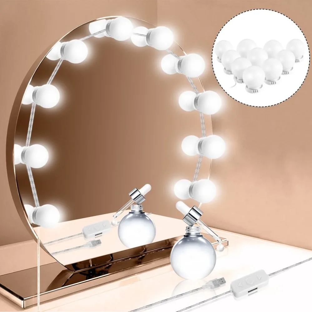 

10Pcs Makeup Mirror Vanity LED Light Bulbs lamp Kit Lighted Make up Mirrors Cosmetic lights 2019 new selling