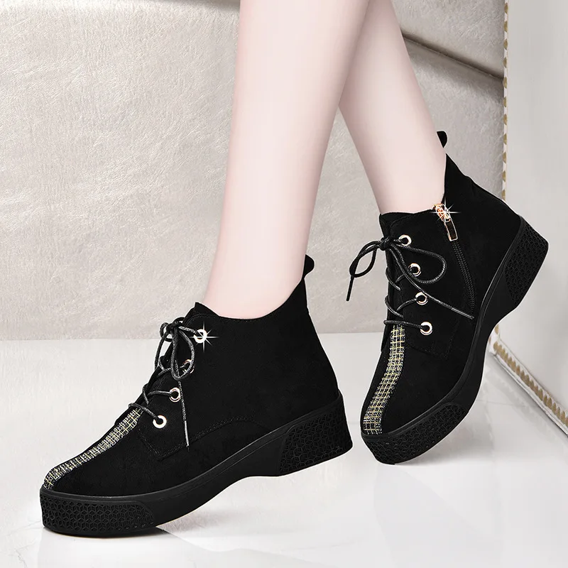 

Dunhu Big Head Martin Boots 2019 Autumn & Winter New Style Chunky-Heel Short Boots plus Velvet Boots WOMEN'S Shoes Star Celebrit