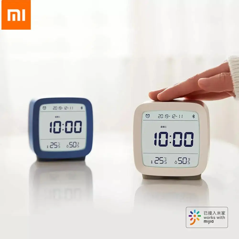 Ceny W magazynie Xiaomi Qingping czujnik temperatury i wilgotności Bluetooth Mijia lampka nocna budzik z wyświetlaczem lcd Mihome kontrola aplikacji termometr