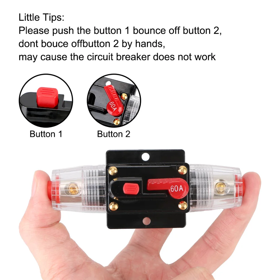 In Line Manual Reset Circuit Breaker Car Stereo Audio Fuse 12V/24V/32V 100A 80A 60A 15A 10A|car In Line Manual Reset Circuit Breaker Car Stereo Audio Fuse 12V/24V/32V 100A 80A 60A 15A 10A|car