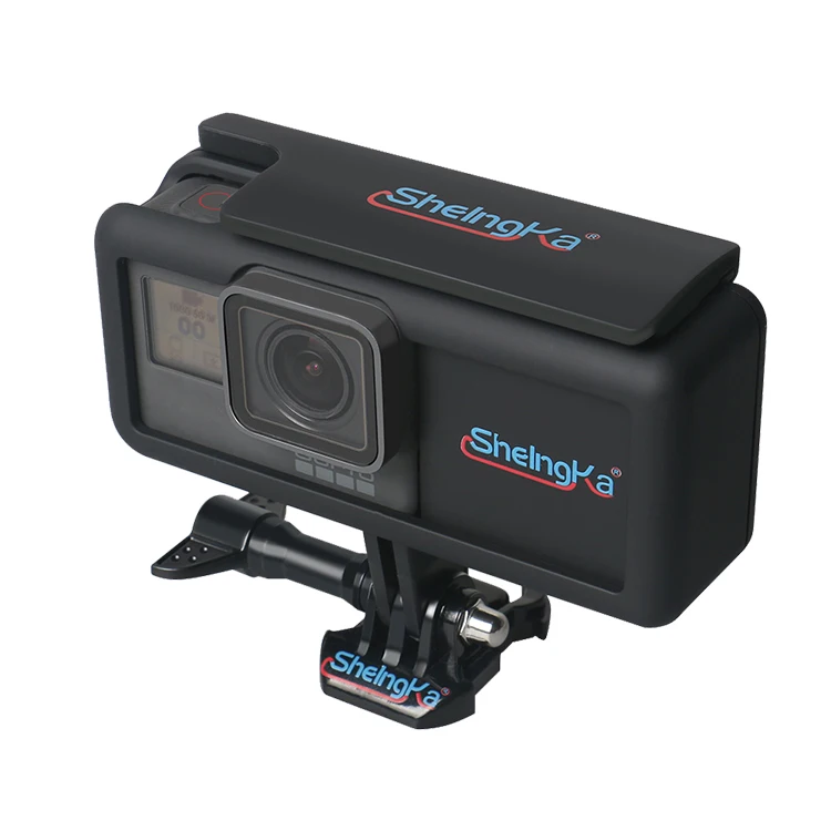 

Side Power Housing for Gopro 5/6 Black Protective Cage Frame Power Supply with Type-c Cable Base Mount Portable Convenience