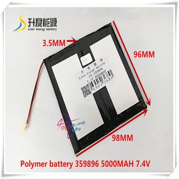 

7.4V 5000mAH 359896 Polymer lithium ion / Li-ion battery for POWER BANK tablet pc cell phone mp3 mp4 gps