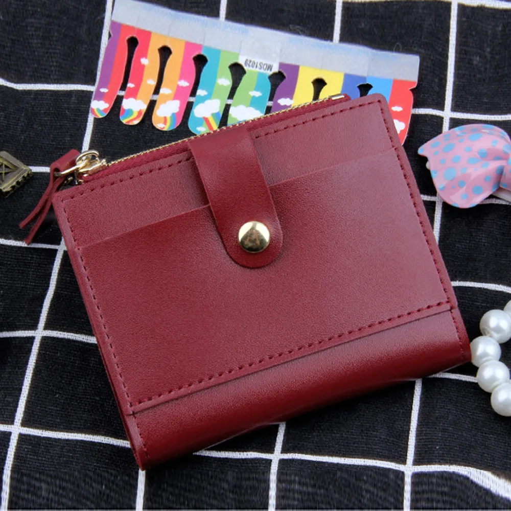 Модный женский кошелек милый карамельный цвет маленькая Монета на молнии кошелек карта Упаковка PU 9X2X10,5 см Держатель для паспорта кошелек для карт# P