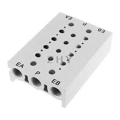 

Rectangle Aluminum Block Manifold Solenoid Valve Base 4 Stations