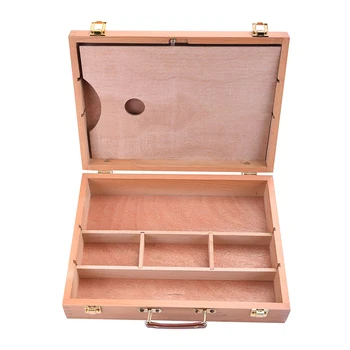

1pc Oil Painting Case Multifunction Beech Portable Drawing Painting Organizer Box for Amateur Artist Students Beginner