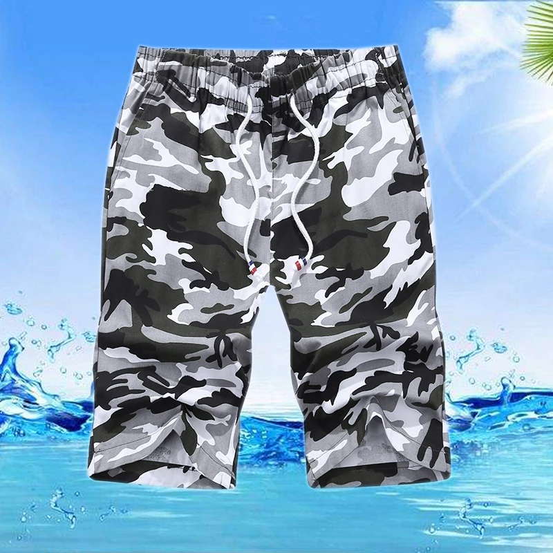 

Plus Size M-6XL Camouflage Men's Shorts 2019 Military Cotton Streetwear Elastic Waist Causal Beach Short homme Bermuda Masculina