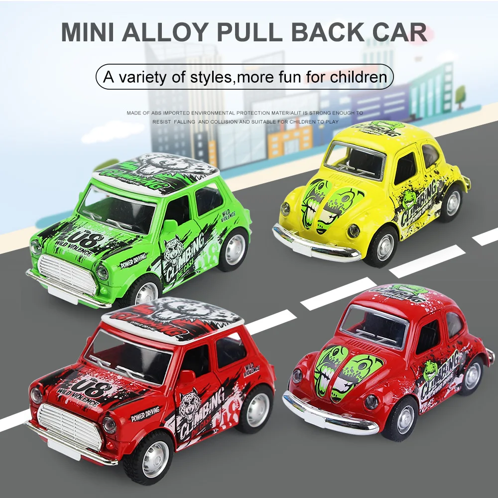 

Mini Alloy Racing Pull Back Model Car Toy Metal Diecast Car with Rubber Wheel Colorful City Car Toys Educational for Kid Gift