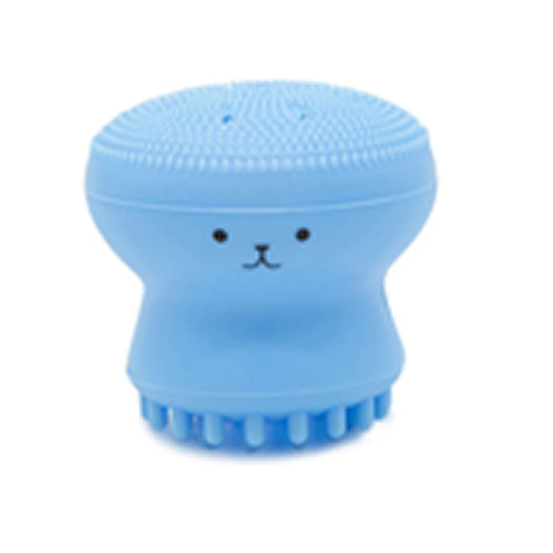 Blue Силиконовая щетка для очищения лица очищающее средство для лица очиститель пор отшелушивающая щетка для мытья скраба лица Уход за кожей маленький массажер для лица - Цвет: Blue
