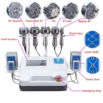 

6 In 1 Effective Promotion Ultrasonic Cavitation Vacuum Radio Frequency Lipo Laser Slimming Machine for Spa