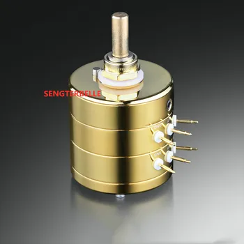 

1PCS EIZZ Gold Plated Stereo Attenuator Volume Potentiometer 24 steps LOG 10K 100K 250K