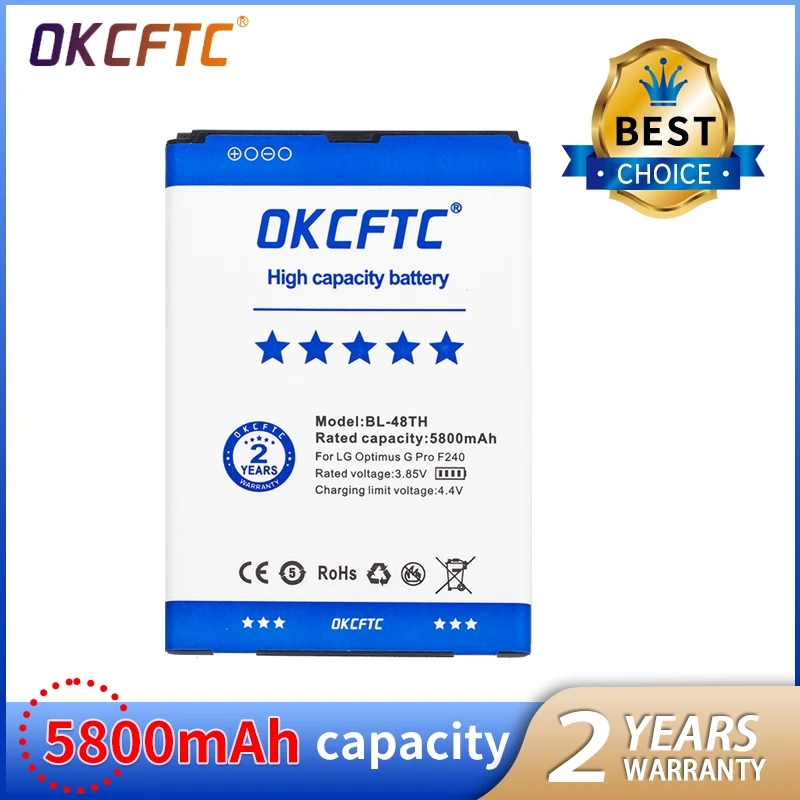 Внешний аккумулятор OKCFTC 5800 мач для LG Optimus G Pro F240/K E980 E988 E940 F310 D684 F240S F240L 2 F350/S/L/K D837 |