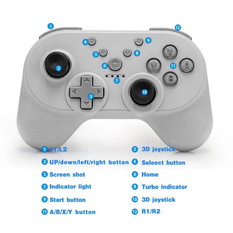 Прочный bluetooth-игровой контроллер, многофункциональный bluetooth-геймпад, поддержка соматосенсорной вибрации, пригодный для Kind Switch Lite